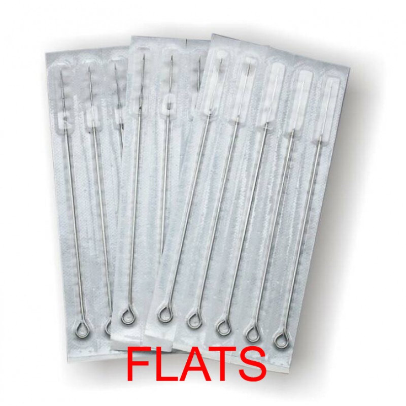 Mixture Of Flat Sterile Tattoo Needles (Pack Of 50)